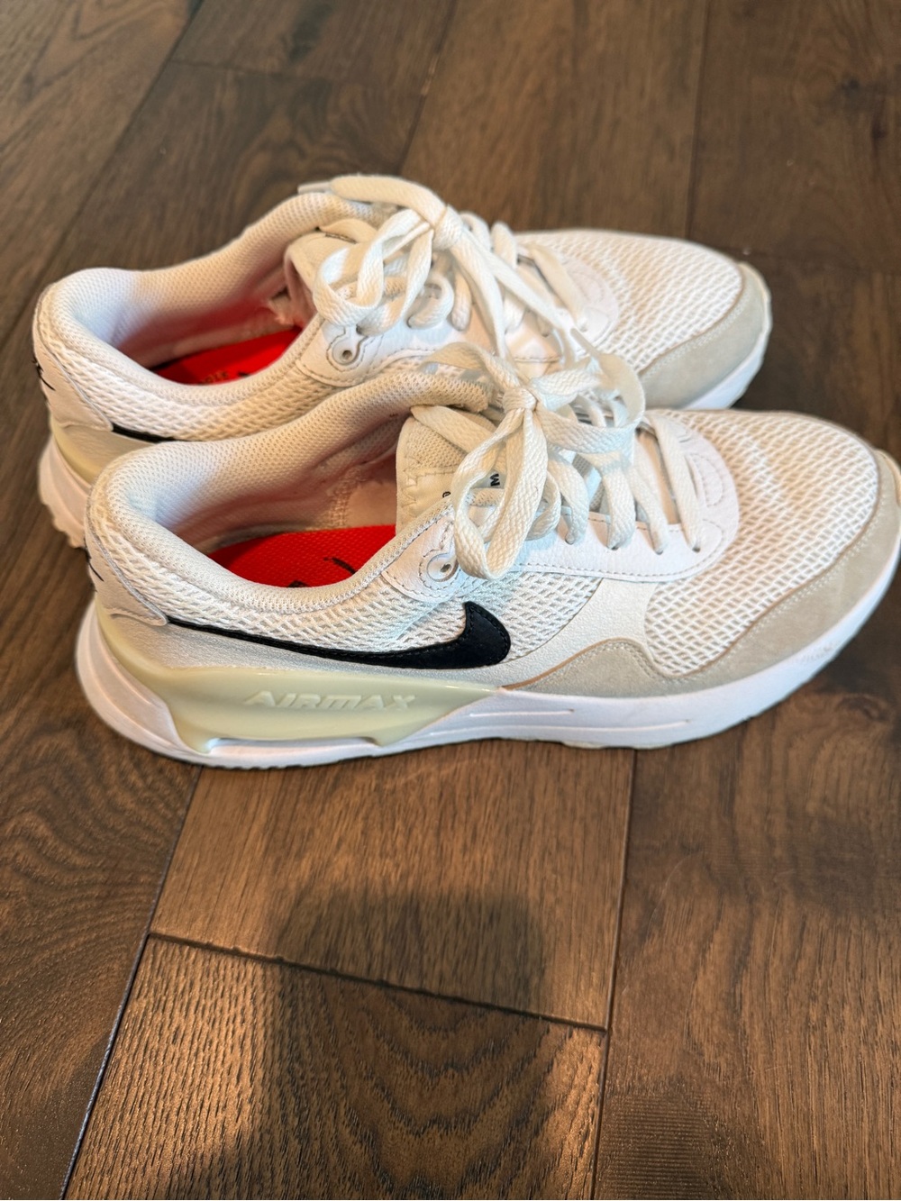 Nike Women’s White and Black Air Max Trainer with Red Insole